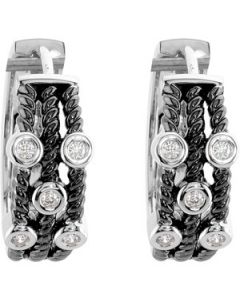 Diamond Earrings With Black Rhodium Plating 14K White Gold Pair 1/6 Cttw Dia Earring With Black Rhodium Plating
