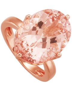 Genuine Morganite Ring 14K Rose Gold 18.00X13.00 Mm Genuine Morganite Ring