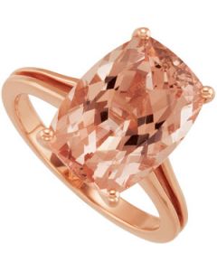 Genuine Morganite Ring 14K Rose Gold 10.00X14.00 Mm Genuine Morganite Ring