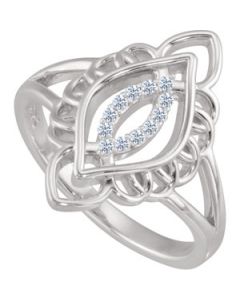 Diamond Ring Sterling Silver  Size 06.00/ 1/10 Ct Tw Diamond Ring