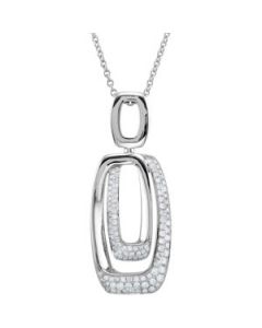 Diamond Necklace 14K White Gold 5/8 Ct Tw/ 18 Inch Diamond Necklace