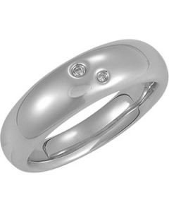 .015 Ct Tw Diamond Ring Sterling Silver  Size 08.00 .015 Ct Tw Diamond Ring With Rhodium
