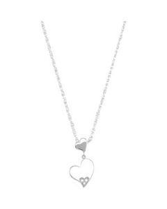 Diamond Heart Necklace Sterling Silver  .02Ct Tw /  18 Inch Chain