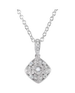 Cubic Zirconia Neckalce Sterling Silver  18.00 Inch Cubic Zirconia Necklace
