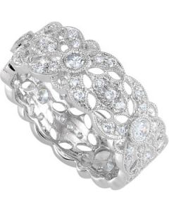 Cubic Zirconia Ring Sterling Silver  Size 08.00 Cubic Zirconia Ring
