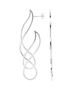 Precious Metal Fashion Earrings W/Backs Sterling Silver  Pair 73.00X22.00 Mm Precious Metal Fashion Earrings W/Backs
