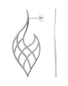 PRECIOUS METAL FASHION EARRINGS W/BACKS Sterling Silver  PAIR 49.75X22.25 MM PRECIOUS METAL FASHION EARRINGS W/BACKS ONE PIECE