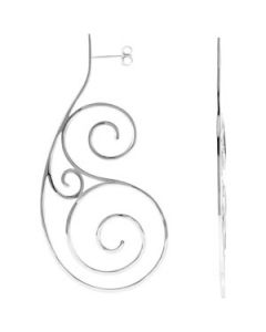 Precious Metal Fashion Earrings With Backs Sterling Silver  Pair 74.00X35.00 Mm Precious Metal Fashion Earrings With Backs