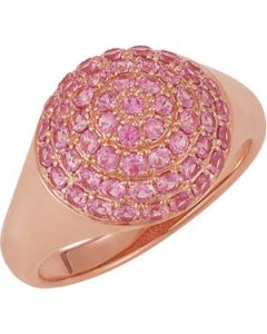 Genuine Pink Sapphire Ring 14K Rose Gold Pink Sapphire Genuine Ring