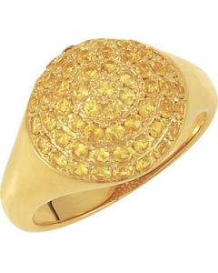 Genuine Yellow Sapphire Ring 14K Yellow Gold Yellow Sapphire Genuine Ring