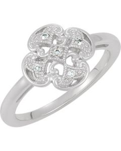 .03 Cttw Diamond Ring Sterling Silver  Size 5  .03Cttw Diamond Ring