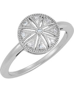 .04 CT TW DIAMOND RING Sterling Silver  SIZE 05.00 .04 CT TW DIAMOND RING ONE PIECE