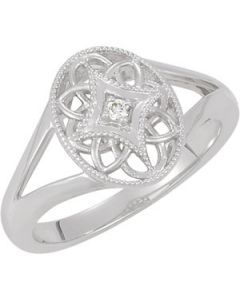 .025 Cttw Diamond Ring Sterling Silver  Size 5   .025 Cttw Diamond Ring