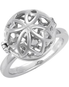 Open Hinged Cage Ring Sterling Silver  10.00X12.00 Mm Open Hinged Cage Ring