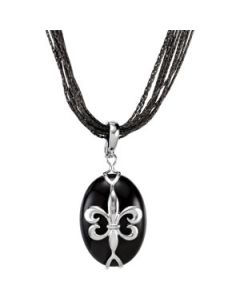 Genuine Onyx Pendant Enhancer Sterling Silver  25.00X18.00 Mm Genuine Onyx Pendant Enhancer