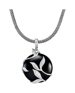 Genuine Onyx Pendant Enhancer Sterling Silver  25.00X25.00 Mm Genuine Onyx Pendant Enhancer