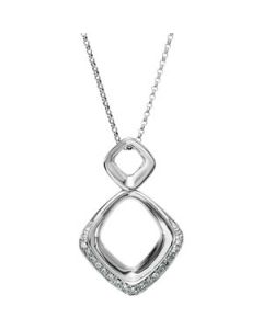 Diamond Necklace 14K White Gold .07 Cttw Dia Necklace 18