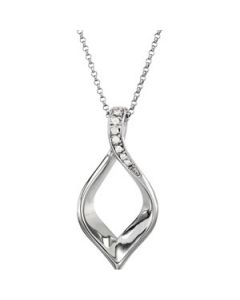 Diamond Necklace 14K White Gold .04 Cttw  /  18 