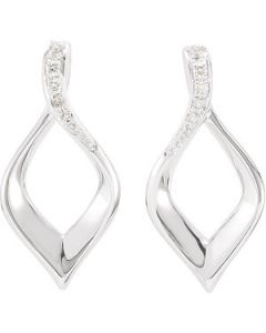 Diamond Earrings 14K White Gold .06 Cttw Pair Dia Earrings