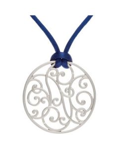 Diamond Necklace Sterling Silver  1/10 Ct Tw Diamond Necklace 18 Navy Cord