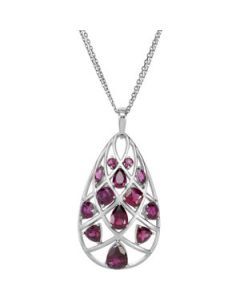 Genuine Brazilian Garnet Pendant Sterling Silver  46.00X23.00 Mm Genuine Brazilian Garnet Pendant