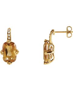 Citrine & Diamond Earrings