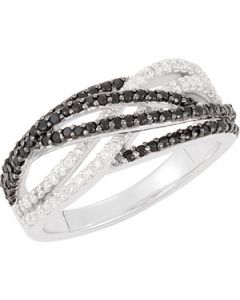 Genuine Spinel And Diamond Ring Sterling Silver  1/3 Ct Tw Genuine Spinel And Diamond Ring