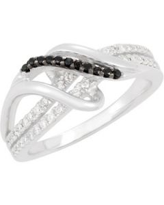 Genuine Spinel And Diamond Ring Sterling Silver  1/4 Ct Tw Genuine Spinel And Diamond Ring