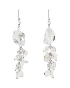 Genuine Crystal & Freshwater Pearl Earrings Sterling Silver  Pair Genuine Crystal & Freshwater Pearl Earrings