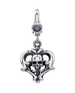 Skull Charm Sterling Silver  16X13 Mm Skull Charm