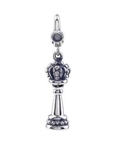 Chess Piece Charm Sterling Silver  25.00X08.00 Mm Chess Piece Charm