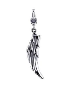 Wing Charm Sterling Silver  33.00X09.00 Mm Wing Charm
