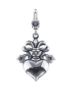Heart Charm Sterling Silver  23.00X19.00 Mm Heart Charm