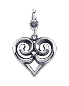 Heart Charm Sterling Silver  17Mm Heart Charm