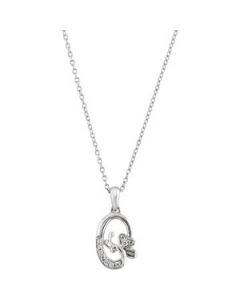 Diamond Necklace Sterling Silver  .07 Ct Tw 18 Inch Diamond Necklace