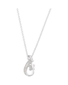 Diamond Necklace Sterling Silver  .06 Ct Tw 18 Inch Diamond Necklace