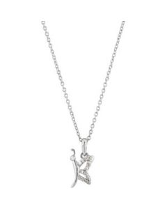 Diamond Necklace Sterling Silver  .06 Ct Tw 18 Inch Diamond Necklace
