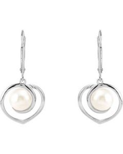 Freshwater Cultured Pearl Earrings Sterling Silver  Pair/07.50-08.00 Mm Freshwater Cultured Pearl Earrings