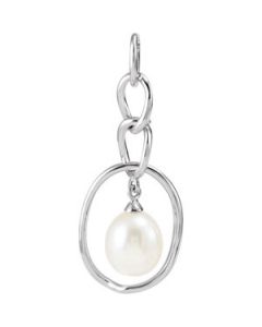 Freshwater Cultured Pearl Pendant Sterling Silver  7.0-7.5 Mm Freshwater Cultured Pearl Pendant