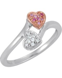 Pink Sapp&Dia .04Cttw Hrt Ring N\A  Size 08.00
