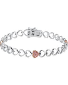 Pink Sapphire Heart Brc N\A  07.00 Inch