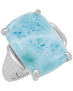Genuine Larimar Ring Sterling Silver  18.00X13.00 Mm Genuine Larimar Ring