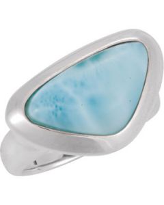 Genuine Larimar Ring Sterling Silver  10.00X18.00 Mm Genuine Larimar Ring