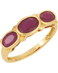 Genuine Mozambique Ruby Ring 14K Yellow Gold 07.00X05.00 Mm/06.00X04.00 Mm Genuine Mozambique Ruby Ring