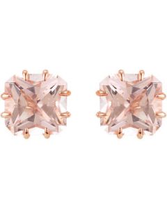 Genuine Morganite Earrings 14Kt Rose Gold 09.00 Mm/Pair Genuine Morganite Earrings