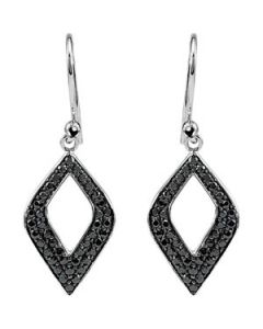 Genuine Black Spinel Earrings Sterling Silver  Pair Genuine Black Spinel Earrings