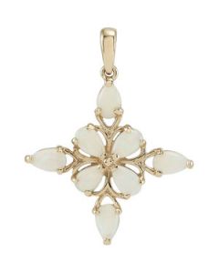 Genuine Opal Pendant 14K Yellow Gold 05.00X03.00 Mm Genuine Opal Pendant