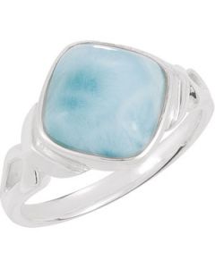 Genuine Larimar Ring Sterling Silver  10.00X10.00 Mm Larimar Ring