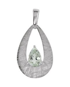 Genuine Green Quartz Pendant Sterling Silver  12.00X08.00 Mm Genuine Green Quartz Pendant