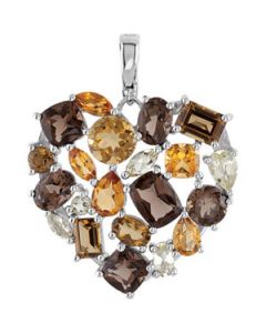 Genuine Multi-Color Gemstone Pendant Enhancer Sterling Silver  Pendant Genuine Multi-Color Gemstone Pendant Enhancer